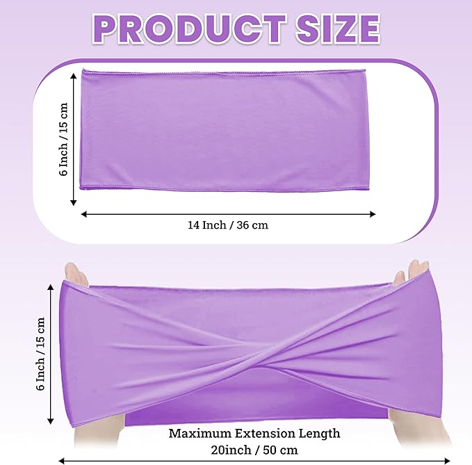 VDS Pack of 125 PCS | Lavender | Spandex Chair Sashes Bows Without Buckle | Stretch Elastic Banquet Universal Folding Chair Band Tie with for Wedding Party Conference Celebration Event Decoration
