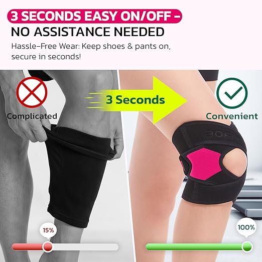 aoFIT Knee Brace for Men Women Knee Pain Meniscus Tear Arthritis Patella Dislocation Best Osteoarthritis Adjustable Compression with Memory Stabilizers for ACL MCL Breathable for Injury Recovery M