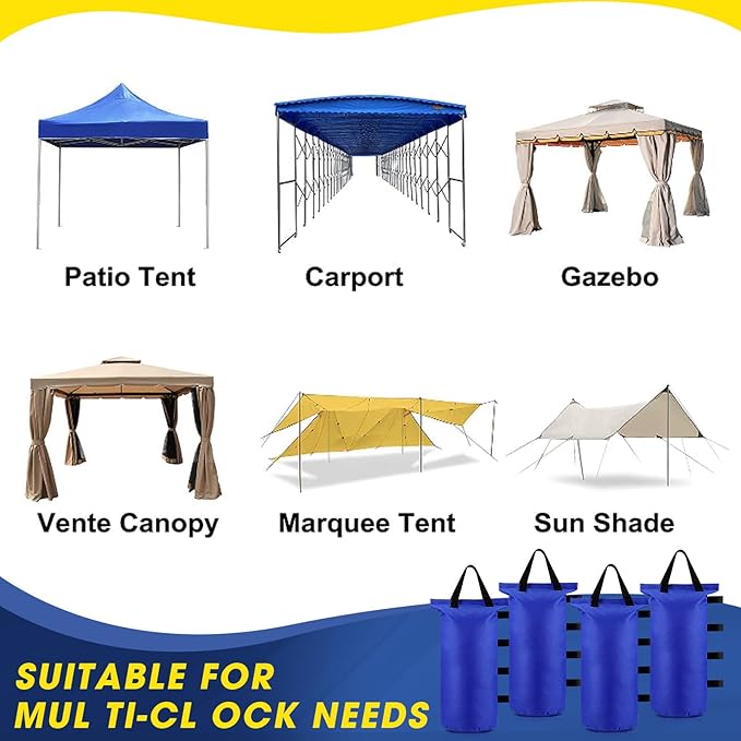 Nuenen 20 Pcs Canopy Sand Bags for Weight 560 Lbs Total Heavy Canopy Weights Tent Weights with Shovel for Sandbags Shelter Patio Umbrella Outdoor Instant Canopies Without Sand(Blue)