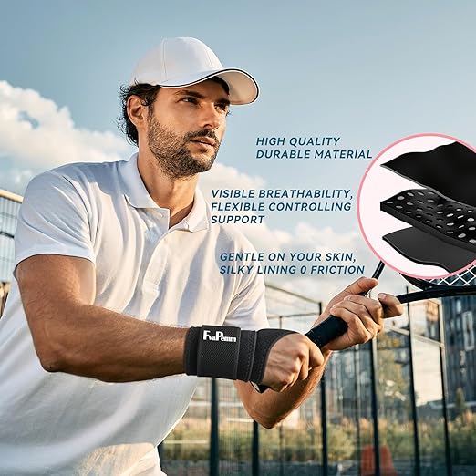 Wrist Brace for Carpal Tunnel 2 Pack Right Left Hand, Adjustable Wrist Brace for Day Night Support, Wrist Support Wraps for Women Men,Tendonitis, Arthritis, Weightlifting, Sports, Black