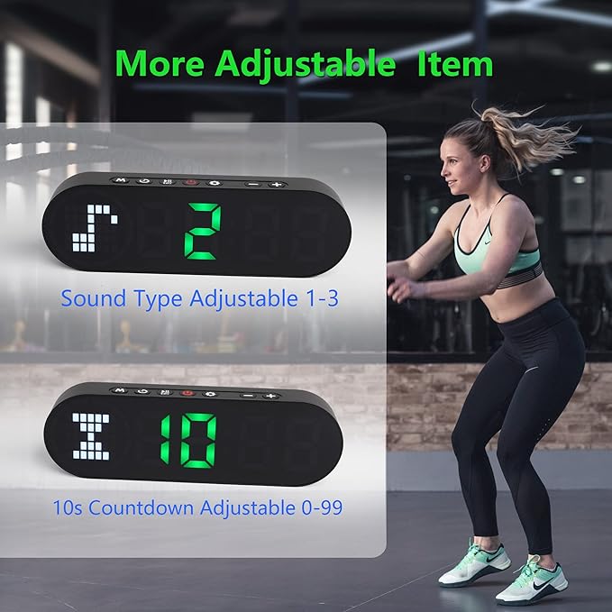 LUCORB Portable Gym Timer for Home Gym Interval Timer for Workout with Time Progress Bar/Rounds, Workout Clock for Boxing HIIT Tabata Emom Fitness Rechargeable Battery Powered…
