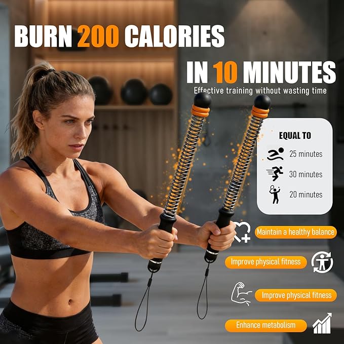 2026 New Ropeless Battle Ropes Adjustable Weight - Weighted Cordless Battle Ropes for Home Gym, with Non-Slip Handles, Heavy Portable Battle Sticks