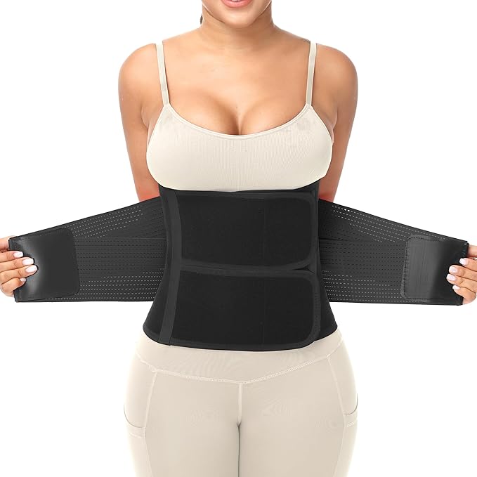 Waist Trainer for Women & Men - Sweat Belly Fat Trimmer Belt - Tummy Control Body Shaper & Back Support Sauna Suit