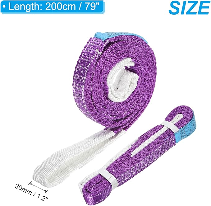 PATIKIL Lifting Slings Straps, 1 Pcs Polyester 6ft Heavy Web Slings Duty Flat Lifting Belts Pull Lifting Straps Slings Mount(2204lbs), Purple