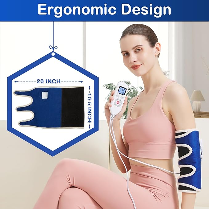 AOKESTE Elbow Heating Pad for Tennis Elbow and Tendonitis, Arm Heating Pad for Pain Relief,Heated Arm Brace for Joint Pain Relief,Adjustable Heat Therapy Brace Auto Shut-Off