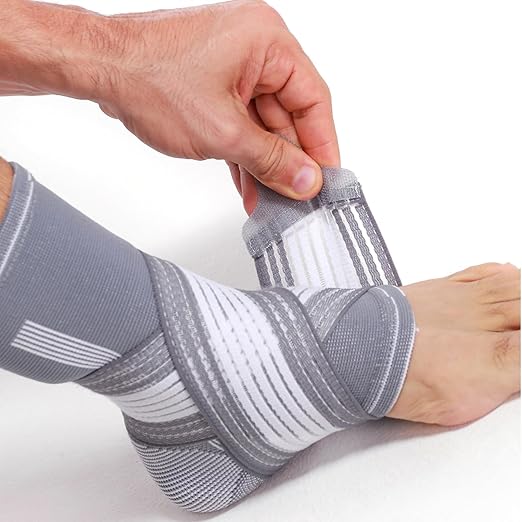 NeoTech Care Adjustable Ankle Support Brace (Gray, Size L, 1 Unit)