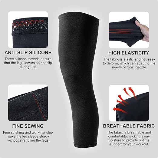 Knee Brace Undersleeve - Knee Undersleeves for Women & Men Leg Undersleeve for Knee Brace, Closed Patella,M (Pack of 1)