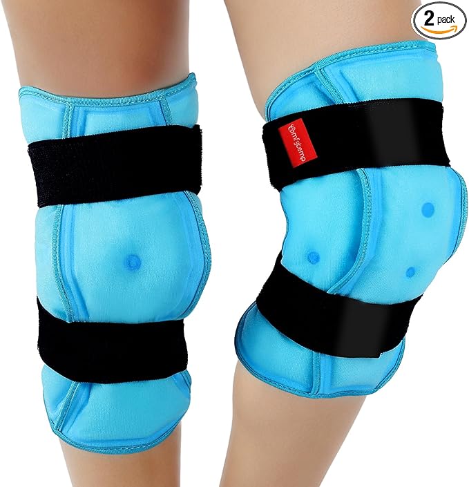 Comfytemp 3D Knee Ice Pack Wrap for Injury Reusable Gel, Knee Cold Pad Brace, Hot Cold Therapy for Meniscus Tear, Leg Pain, Knees Replacement, Arthritis, Muscle Recovery, After Surgery Use - 2 Packs