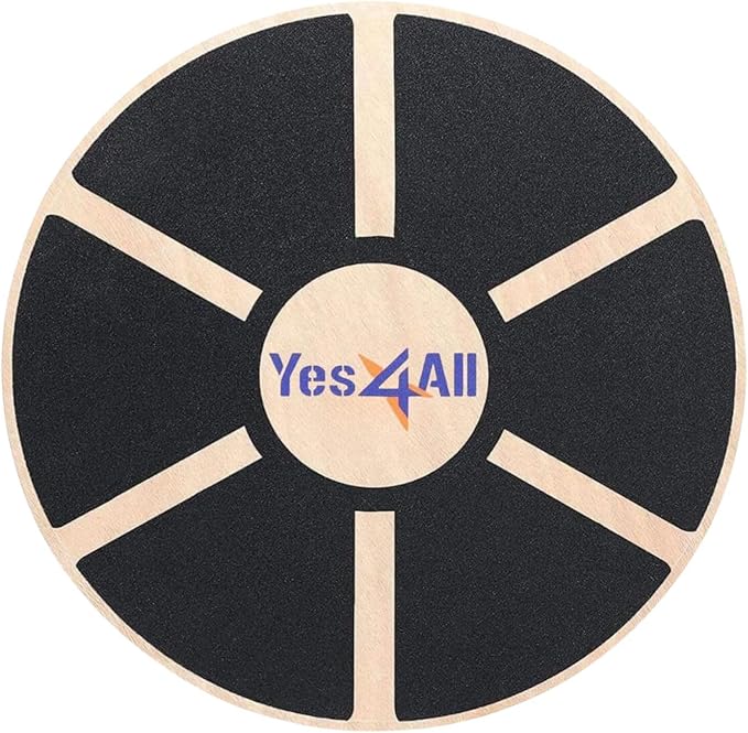 Yes4All 300lbs Wooden Wobble Board, 360-Degree Balance Board for Adults, Stylish Balance Trainer with Anti-Skid Texture
