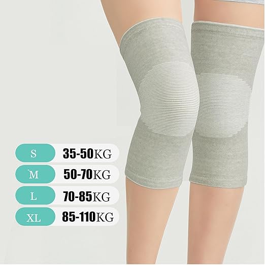 Bamboo Charcoal Knee Sleeve - Bamboo Compression Knee Sleeve for Men and Women - Elastic Warm Knee Brace for Arthritis(Gray, Medium)