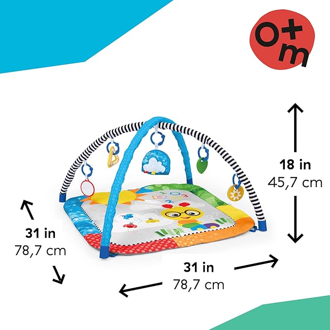 Baby Einstein Cal’s Curiosity Center Foldaway Play Gym, Educational Activity Gym, with Music & 5 Multisensory Toys; Ages 0 Months and up