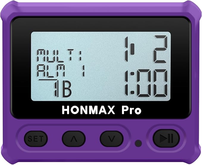 8100 Professional Interval Timer and Stopwatch, Backlight, USB-C Charged, Clock (Purple)