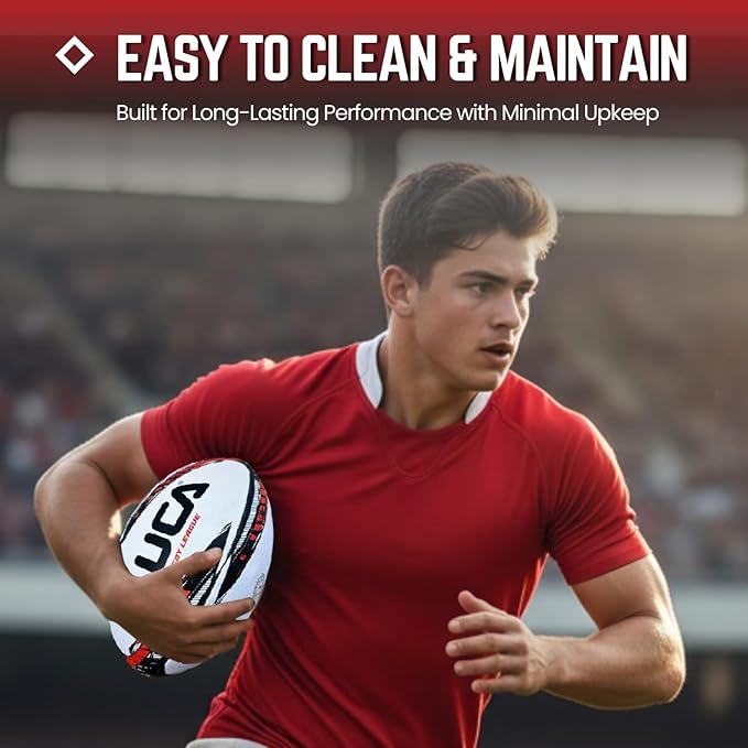 LUCA Rugby Ball Youth and Adult Sizes 3, 4 & 5 - Hand Stitched Super Grip Training Ball - Durable 3-Ply Waterproof Surface for College & Club Practice