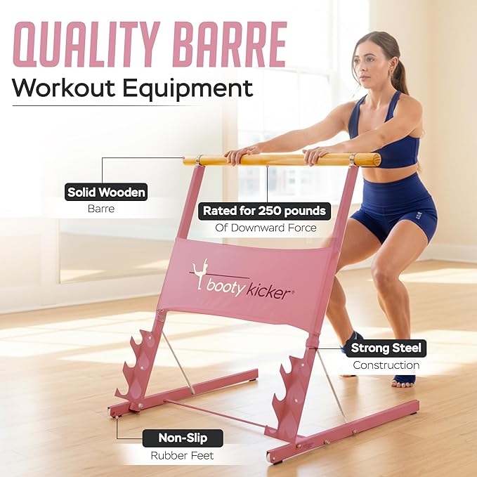 Portable Folding Exercise Bar for Barre, Balance and Ballet Home Workouts, Strong Freestanding Stable Design