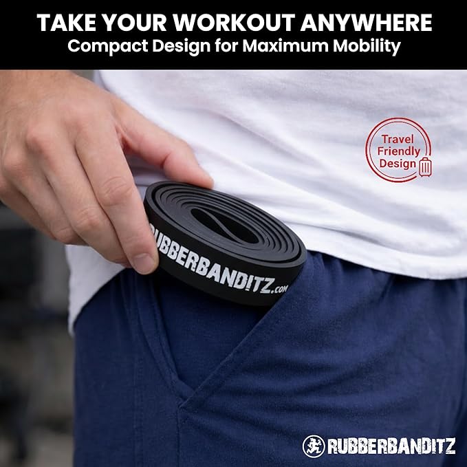 Rubberbanditz Extra Thick Booty Bands - for Glutes and Legs Workouts - Includes eGuide for Women - Mini Loop Exercise Band Engages HIPS, Thighs, Butt, and Abs - 5 Mini Resistance Band Sizes 5-100 lbs