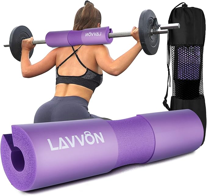 Squat Pad - Foam Barbell Pad for Squats Cushion, Lunges & Bar Padding for Hip Thrusts - Standard Weight Bar Pad - Provides Cushion to Neck and Shoulders While Training