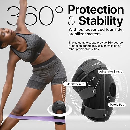 Knee Brace for Women and Men – Knee Compression Sleeve for Meniscus Tear, ACL, Arthritis Pain Relief, Patella Pad & Side Stabilizers – Please Check How To Size Video (Gray, Large)