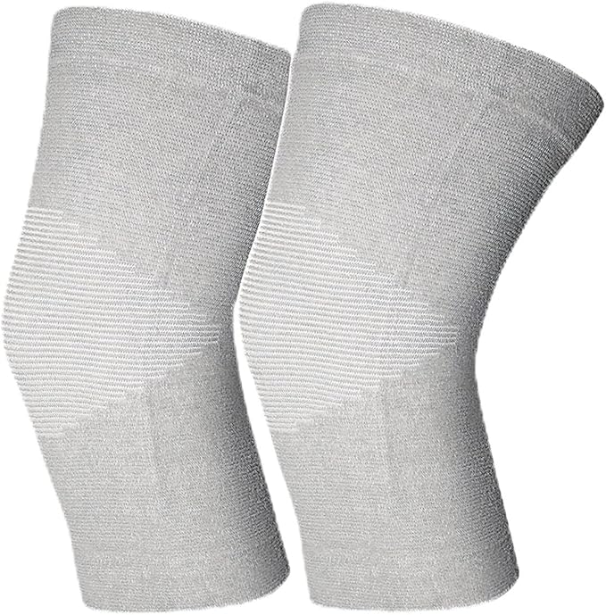 1 Pair Bamboo Charcoal Knee Sleeve - Bamboo Knee Brace Compression Knee Sleeve Perfect Knee Brace for Knee Pain and Enhanced Comfort (Gray, 77-198 Lb)