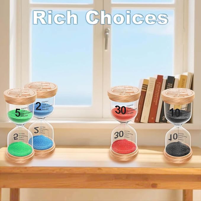 30 Minute Sand Timer Hourglass, Beech Wood Hourglass Sand Clock, Small Wooden 30 Min Hour Glass, Sandglass, Reloj De Arena, Classroom, Game, Kitchen, Home, Office, Decorative
