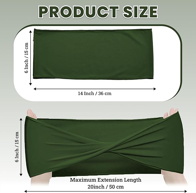 VDS Pack of 100 PCS | Olive Green | Spandex Chair Sashes Bows Without Buckle | Stretch Elastic Banquet Universal Folding Chair Band Tie with for Wedding Party Conference Celebration Event Decoration