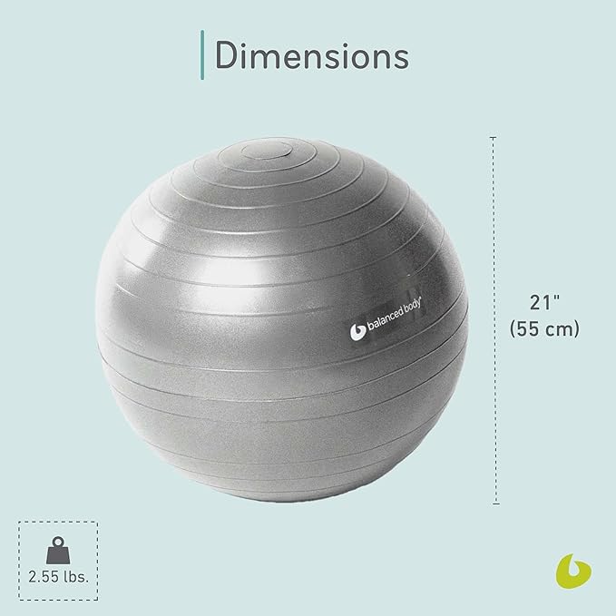 Balanced Body Burst-Proof Fitness Ball, Home or Gym Exercise Equipment for Stability, Coordination, and Conditioning