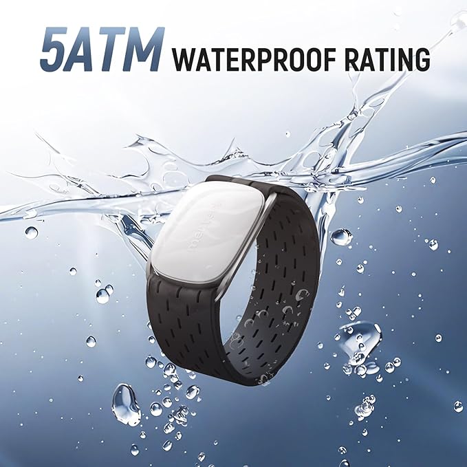ANT+ Bluetooth Heart Rate Monitor, Portable Arm Heart Rate Monitor, 140 Hours Battery Life, Real Time Monitoring, Custom Interval, Waterproof, Use for Running Cycling Gym, ect (Long)