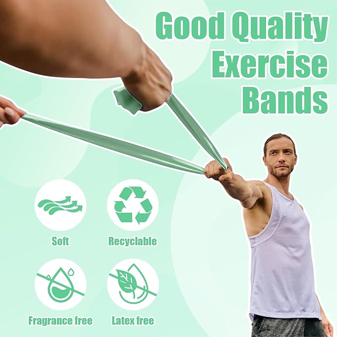 Shappy 20 Pcs Resistance Bands Bulk 4.9 ft Long Non-Latex Exercise Elastic Stretch Work Out Bands for Women Men Pilates, Physical Therapy, Strength Training, Yoga, Workout