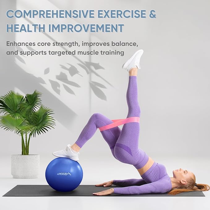APEXUP 9 Inch Pilates Ball Small Exercise Ball for Yoga, Fitness, Balance, Core Workout, Physical Therapy