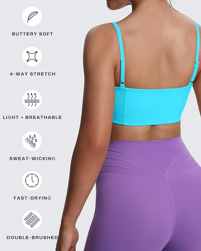 Aoxjox Women's Workout Bandeau Bras Training Fitness Running Yoga Crop Tank