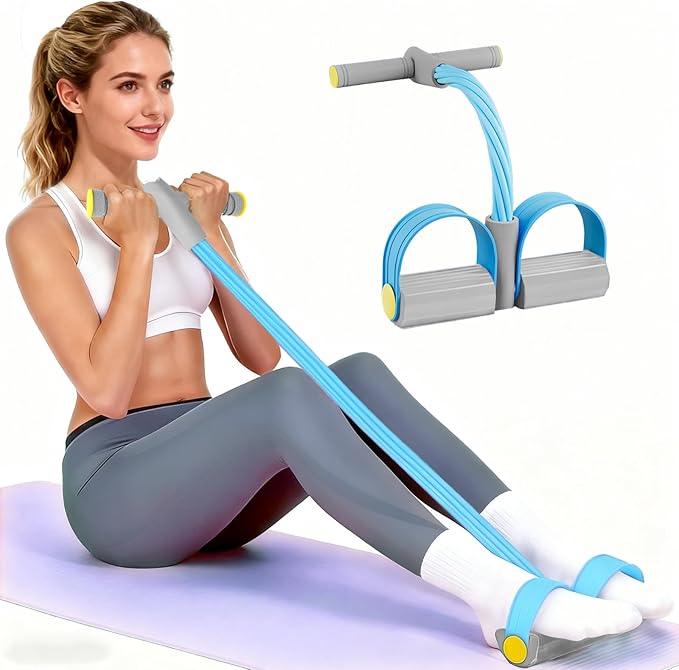 Pedal Resistance Bands with Handles, Durable 6-Tubes Multifunction Pedal Resistance Band, Natural Rubber Foot Pedal Resistance Bands, Fitness Resistance Bands for Abdomen, Waist, Arm, Leg