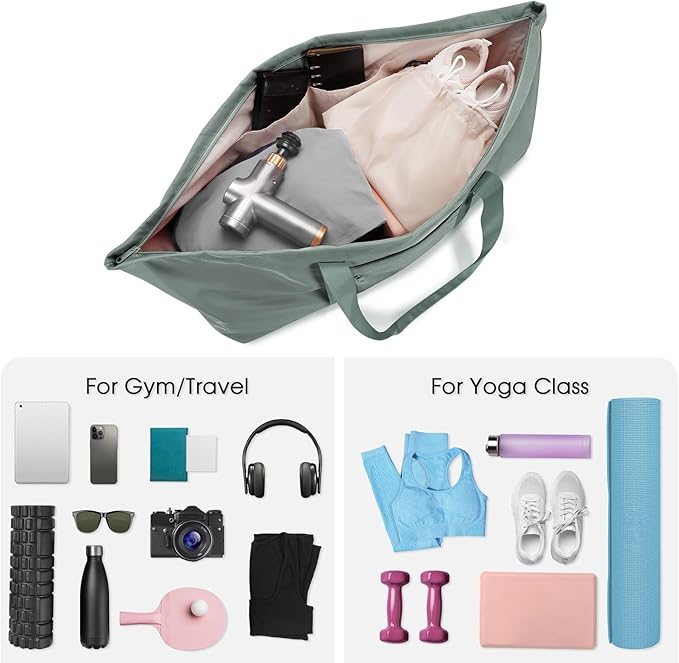 Large Yoga Mat Bag with Shoes Compartment and Wet Pocket Ladies Pilates Gym Tote Bag with Yoga Mat Holder Strap for Women Men Workout Carrier Stuff Accessories