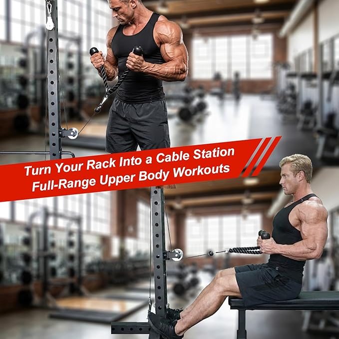 Aluminum Alloy Rotating Pulley Attachment for 3×3 Power Racks, Heavy-Duty Cable Pulley with 180° Pivot, Smooth CNC Machined Wheel, Bolt-On Cable Station Upgrade for Home Gym Training