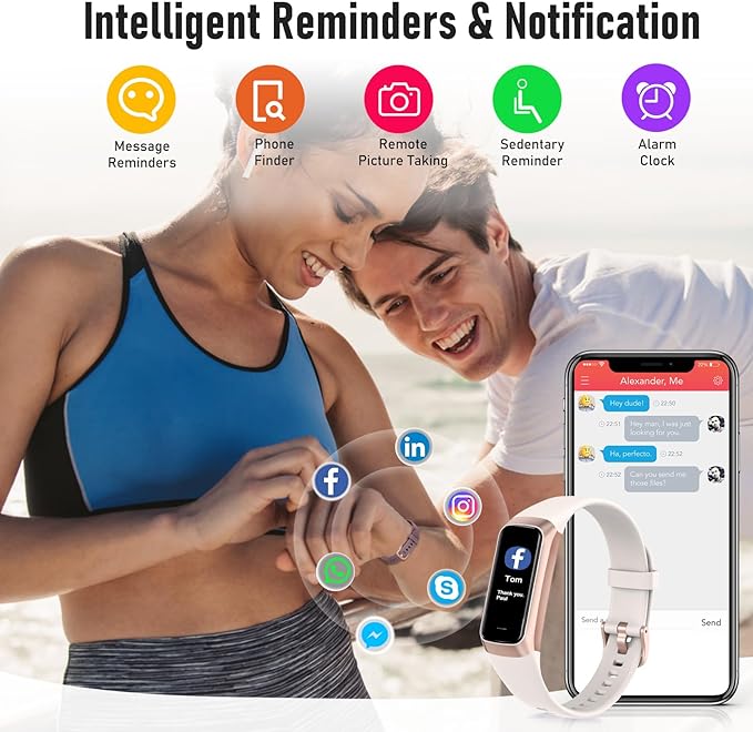 Zeacool Fitness Tracker with 24/7 Heart Rate, Blood Oxygen Blood Pressure Sleep Monitor, Activity Trackers 5 ATM Waterproof,Step Calorie Counter Pedometer Health Smart Watch for Women Men