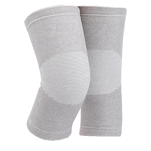 Bamboo Charcoal Knee Sleeve - Bamboo Compression Knee Sleeve for Men and Women - Elastic Warm Knee Brace for Arthritis(Gray, Medium)