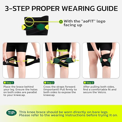 aoFIT Knee Brace for Men Women Knee Pain Meniscus Tear Arthritis Patella Dislocation Best Osteoarthritis Adjustable Compression with Memory Stabilizers for ACL MCL Breathable for Injury Recovery M