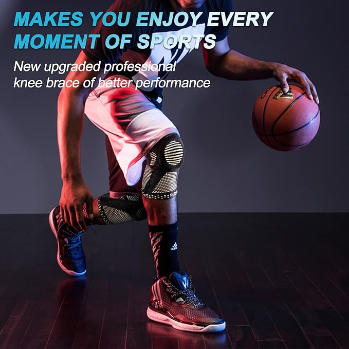 NEENCA 2 Pack Knee Braces for Knee Pain, Compression Knee Sleeves with Patella Gel Pad & Side Stabilizers, Knee Support for Meniscus Tear, Arthritis, Joint Pain, ACL, Runner, Workou
