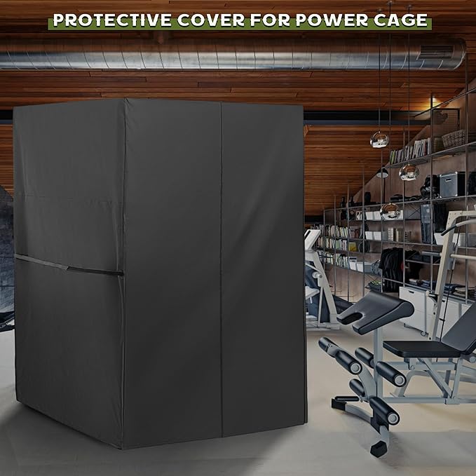 Squat Rack Cover, Waterproof Power Cage Cover, Protective Squat Cage Cover for Home Gym, Outdoor Power Rack Cover/Gym Rack Cover/Weight Lifting Rack Cover/Smith Machine Cover