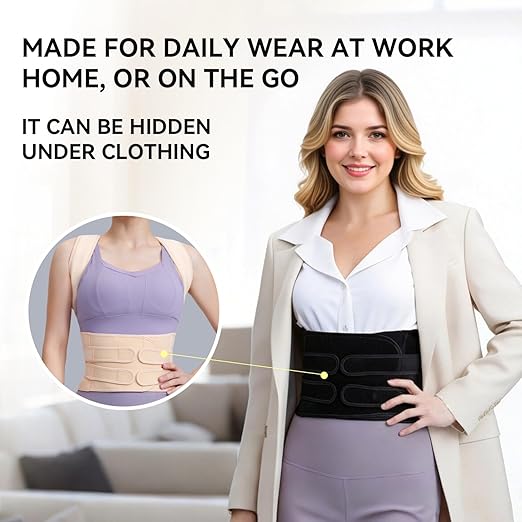 Posture Corrector for Women and Men, Adjustable Back Support Brace for Office, Home, Daily Wear, Breathable Shoulder Straightener for Upper Lower Back Pain Relief, Under Clothes Hunchback Correction
