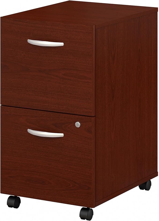 Bush Business Furniture Series C 2 Drawer Rolling File Cabinet in Mahogany - Assembled, Mobile Document Storage for Home or Professional Office