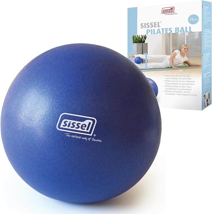SISSEL Pilates Soft Ball Gray | 8.5 in | Phthalate- & Latex-Free PVC | for Deep Relaxation & Muscle Strengthening | 340 lbs Capacity | Includes Exercise Guide