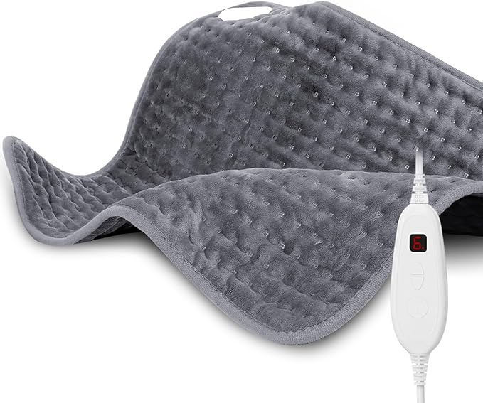DAILYLIFE Heating Pad for Back Pain Relief, 20" x 24" Electric Heating Pads for Cramps, Back, Shoulder and Neck with 6 Heat Settings, Fast-Heating Technology, Auto Shut Off, UL Certificated, Gray