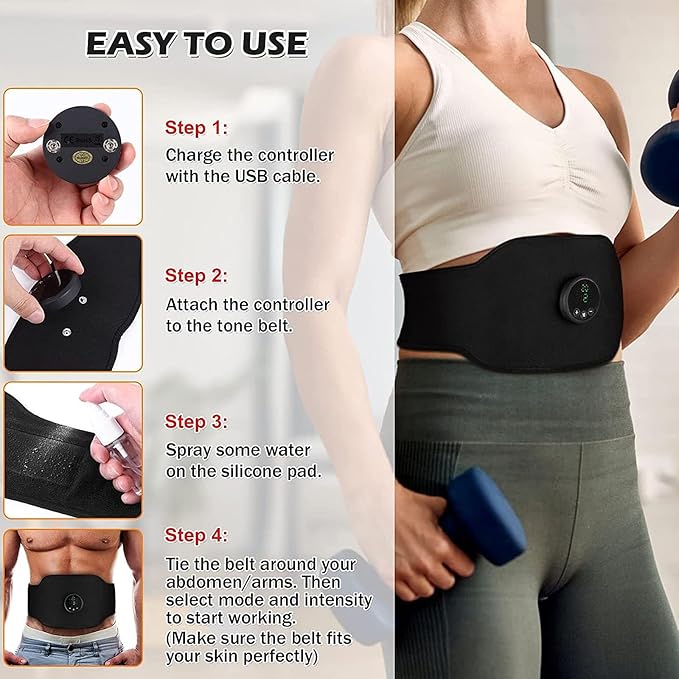 Next Gen Ultra Muscle Fitness AB Belt, Adjustable Toning Belt, Core Muscle Firming & Strengthening