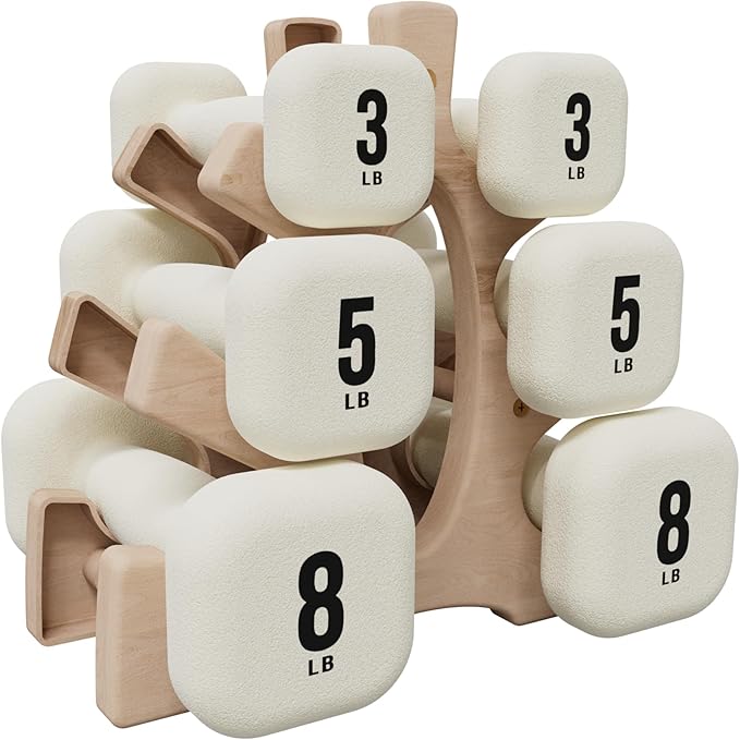 PAETA Neoprene Dumbbell, Hand Weights with Curved Grip for Women, Anti-Slip, Anti-Roll, Square Dumbbells for Full-Body Workout, Strength Training