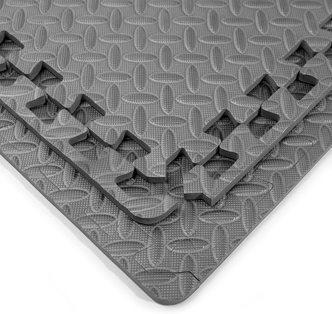 Art3d 24 Sq.Ft Eva Puzzle Exercise Mats, 1/2" Thick Foam Interlocking Tiles for Gyms, Flooring, Workout, Gym Equipments, Pack of 6, Grey