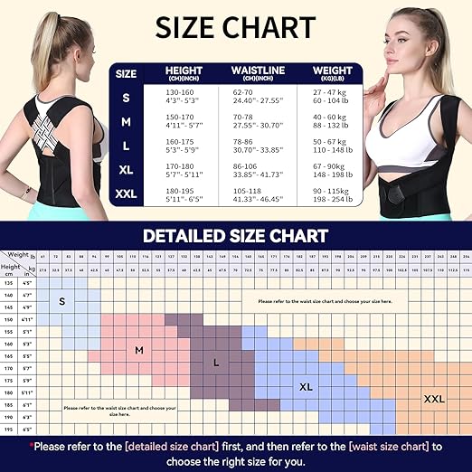 VOKOKOYA Posture Corrector for Women and Men,Adjustable Shoulder Straightener,Back Support Brace,Upper Spine scoliosis, hunchback Black XX-Large