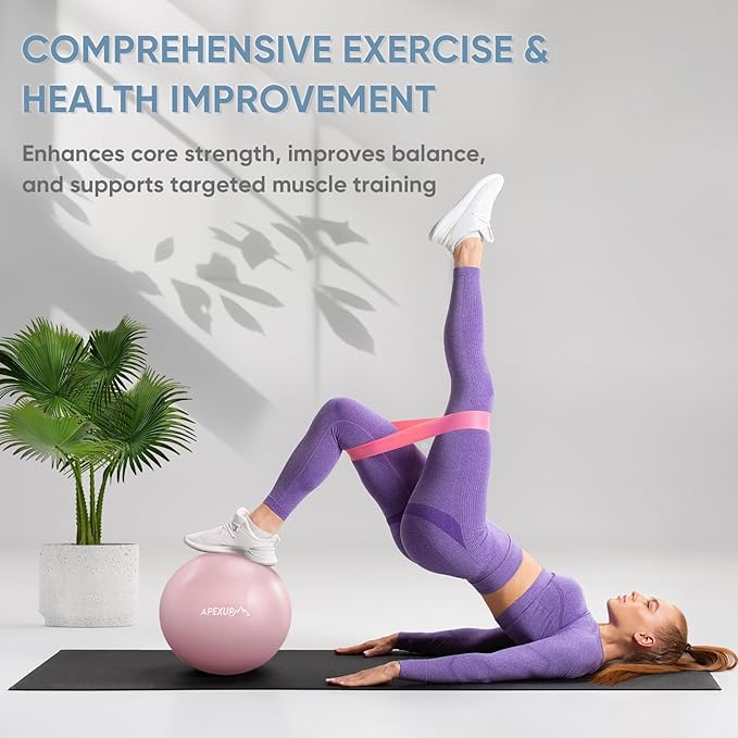APEXUP 9 Inch Pilates Ball Small Exercise Ball for Yoga, Fitness, Balance, Core Workout, Physical Therapy
