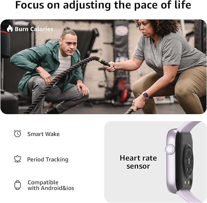 Smart Watch for Men Women Answer/Make Call, 1.85" Smartwatch, Fitness Watch with Heart Rate Blood Pressure Sleep Monitor, 140+Sports, IP68Waterproof Step Counter Compatible with Android IOS Purple