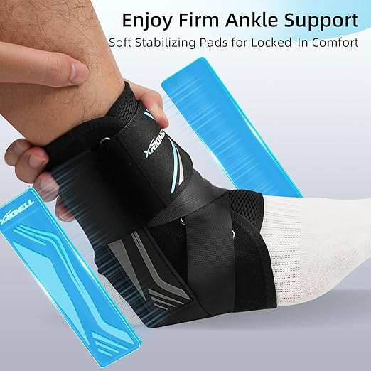 2 Pack Quick Lace Up Ankle Brace for Women & Men,Slim Fit Ankle Support Brace with Side Stabilizing Pads,Adjustable & Breathable Ankle Support for Basketball Volleyball Sports, M