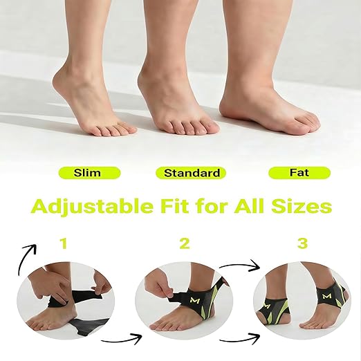 2-Pack Ankle Support Brace,Adjustable Athletic Ankle Support Brace,Enhance Stability for Foot Pain,Compression Sleeve to Relieve Plantar Fasciitis for Men & Women,Green
