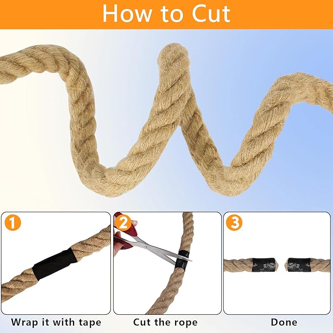 DEDU Hemp Rope 3/8 Inch X 600 FT, Natural Sisal Rope Twine, Twisted 4 Strand Manila Heavy Duty Multipurpose for Cat Scratcher, Docks, DIY Projects.